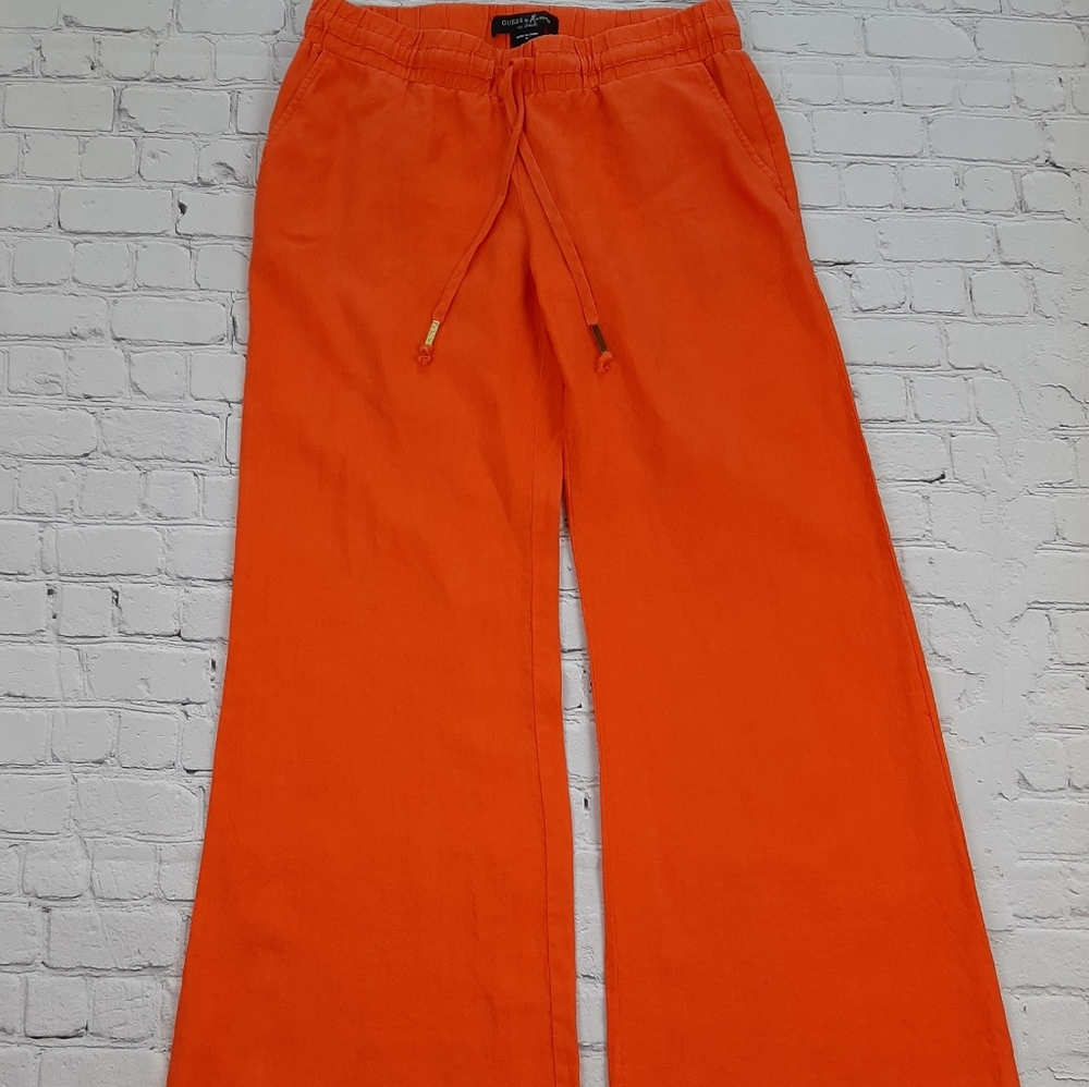 GUESS wide leg linen pant